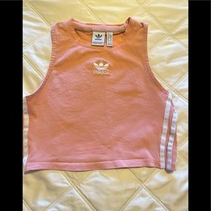 Adidas striped crop top